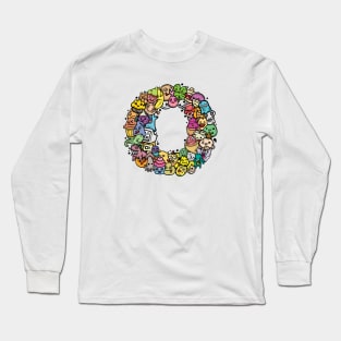 Alphabet Monster Doodle Letter O Monogram Long Sleeve T-Shirt